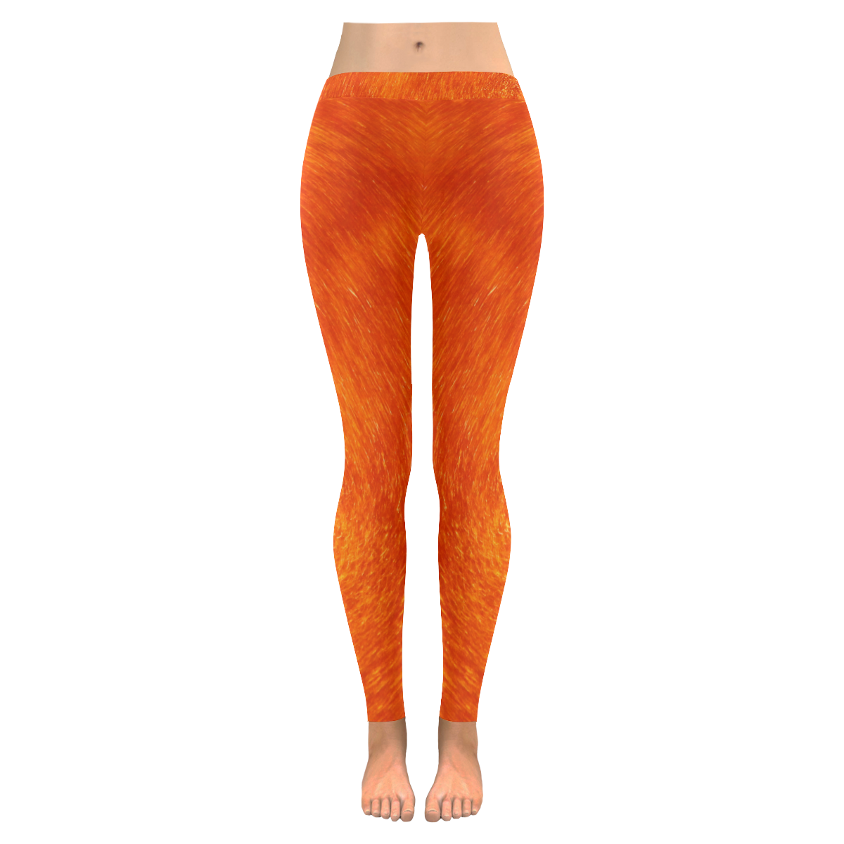 Orange Gold Women's Low Rise Leggings (Invisible Stitch) (Model L05)
