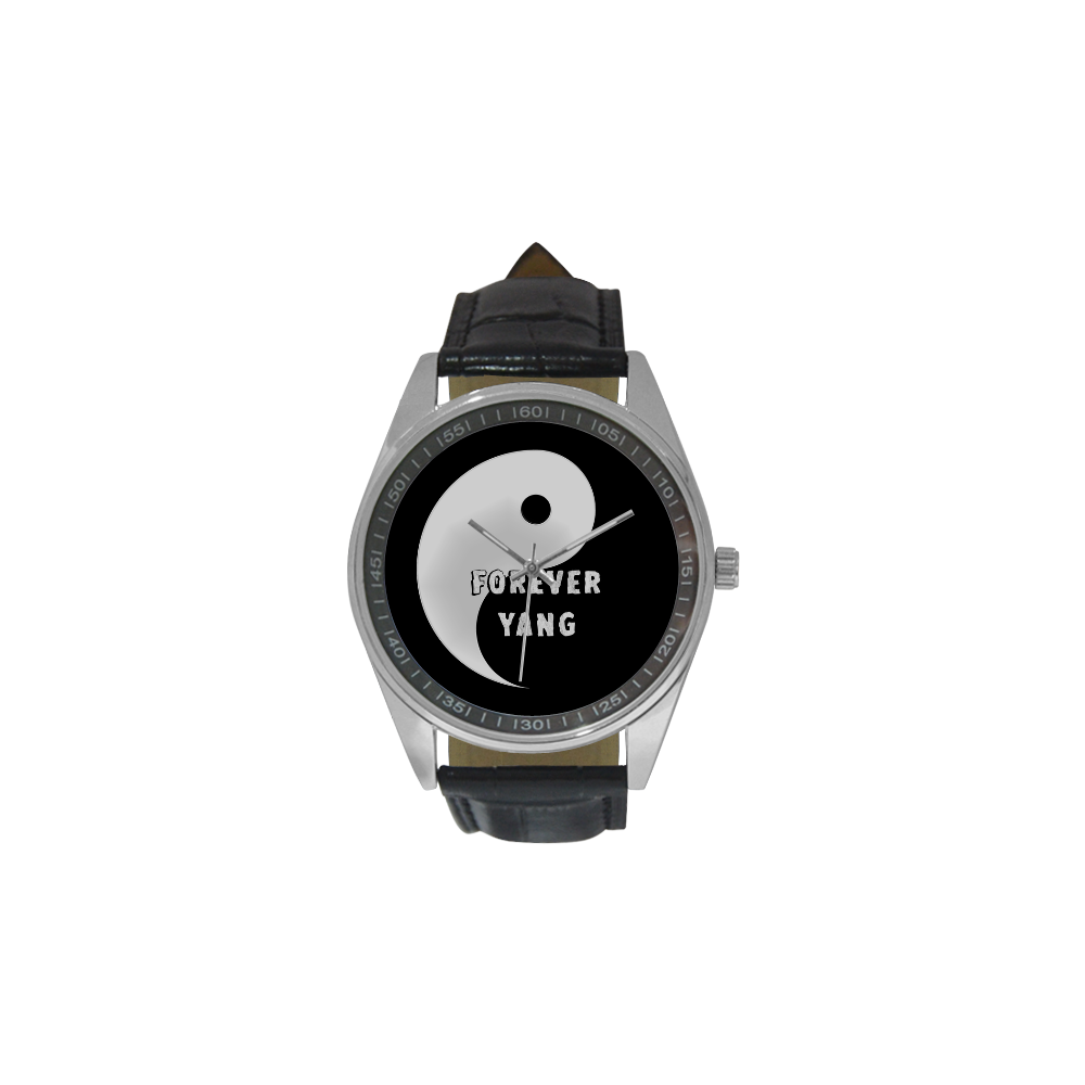Forever Yang (Yin Yang) Men's Casual Leather Strap Watch(Model 211)