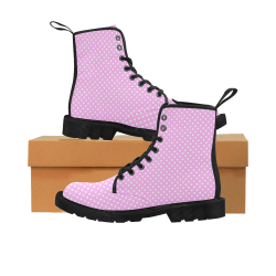 Polka-dot pattern Martin Boots for Women (Black) (Model 1203H)