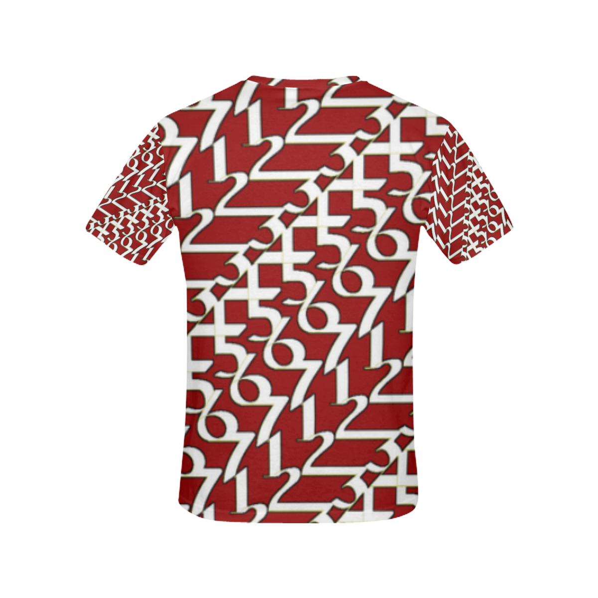NUMBERS Collection 1234567 WHITE/RED/GOLD All Over Print T-Shirt for Women (USA Size) (Model T40)