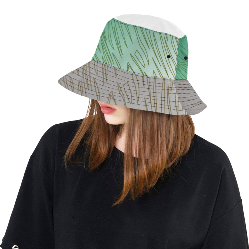 cute afro design hat / with lines All Over Print Bucket Hat