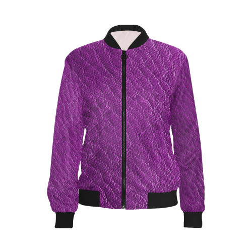 LEATHER TEXTURE 4 All Over Print Bomber Jacket for Women (Model H36)
