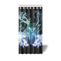 Awesome wolf with flowers Shower Curtain 36"x72"