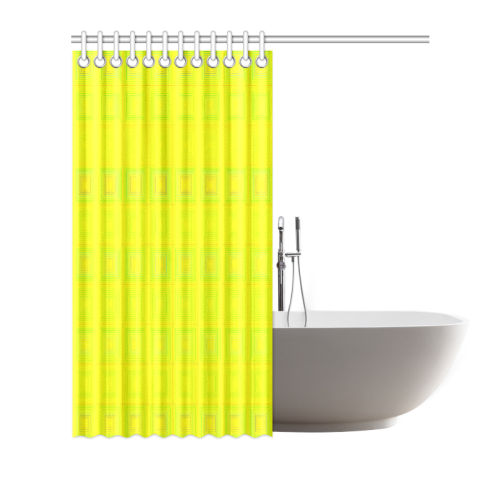 Yellow multicolored multiple squares Shower Curtain 66"x72"