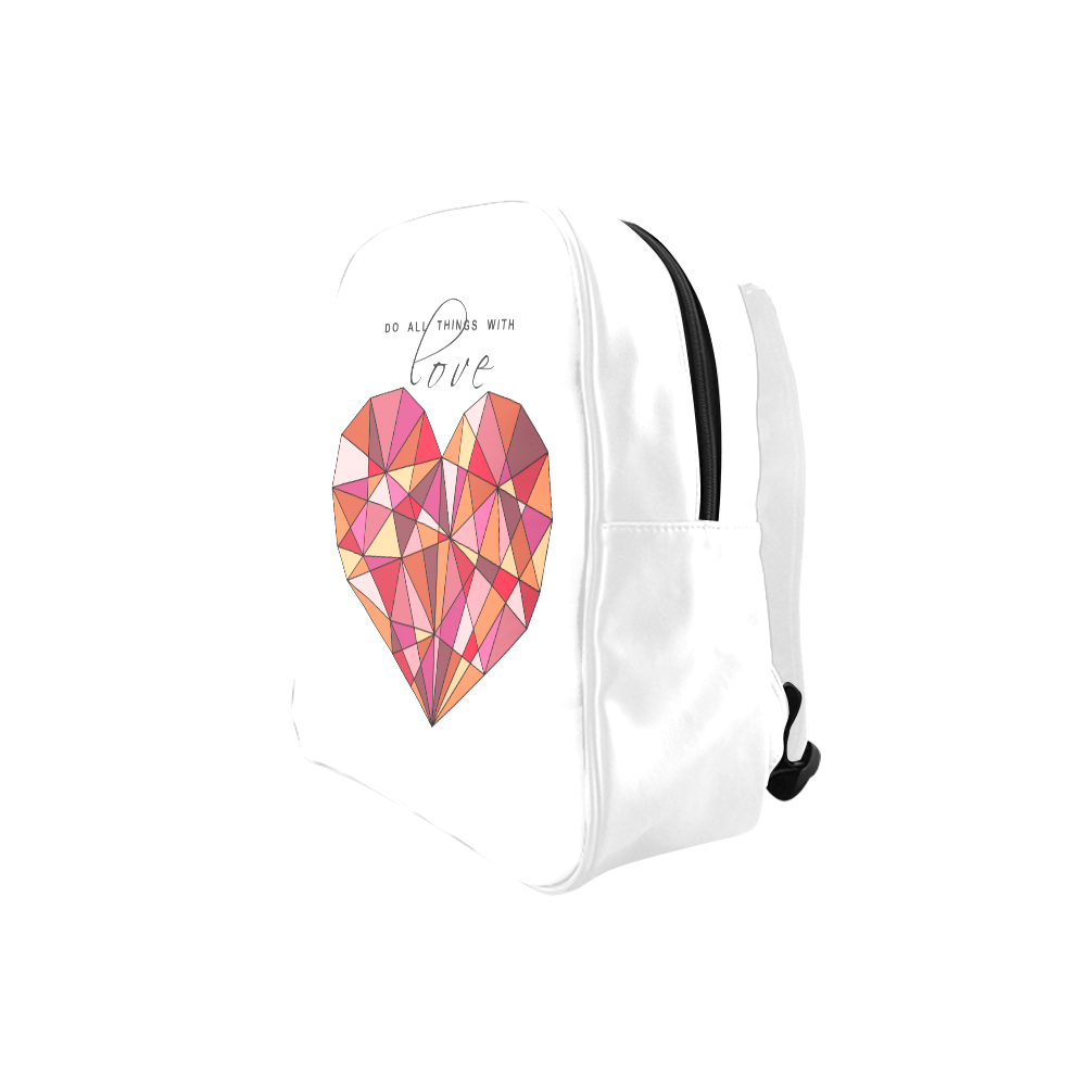 RED HEART WIREFRAME School Backpack (Model 1601)(Small)