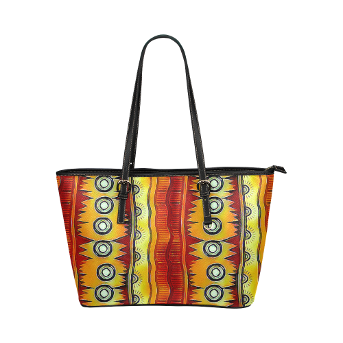 Cool Sunset OY Leather Tote Bag/Small (Model 1651)