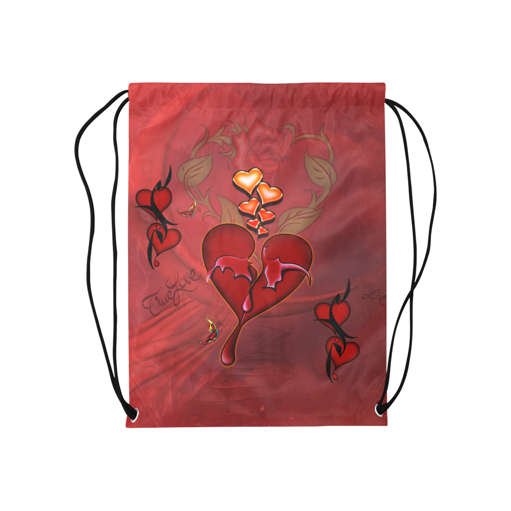 Wonderful hearts Medium Drawstring Bag Model 1604 (Twin Sides) 13.8"(W) * 18.1"(H)