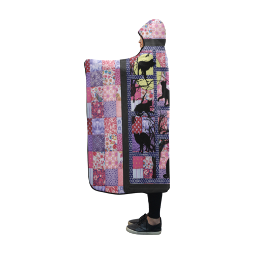 Cats in the Night Hooded Blanket 60''x50''