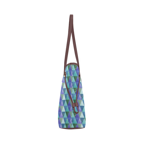 Triangle Pattern - Blue Violet Teal Green Clover Canvas Tote Bag (Model 1661)