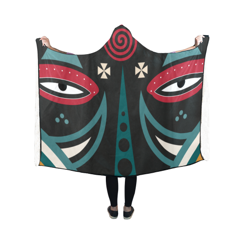 massai warrior Hooded Blanket 50''x40''