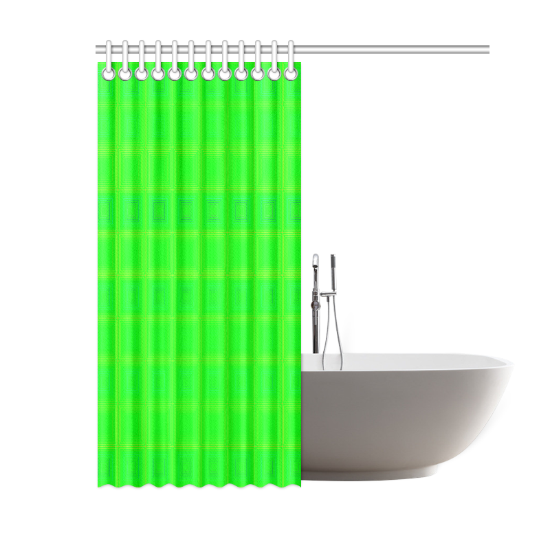 Green multicolored multiple squares Shower Curtain 60"x72"