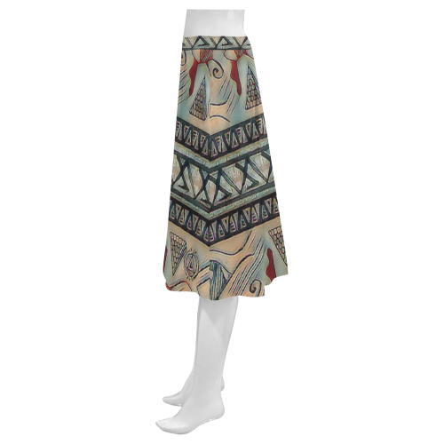 Egyptian Eye2 Mnemosyne Women's Crepe Skirt (Model D16)