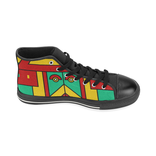 Aztec Spiritual Tribal High Top Canvas Shoes for Kid (Model 017)
