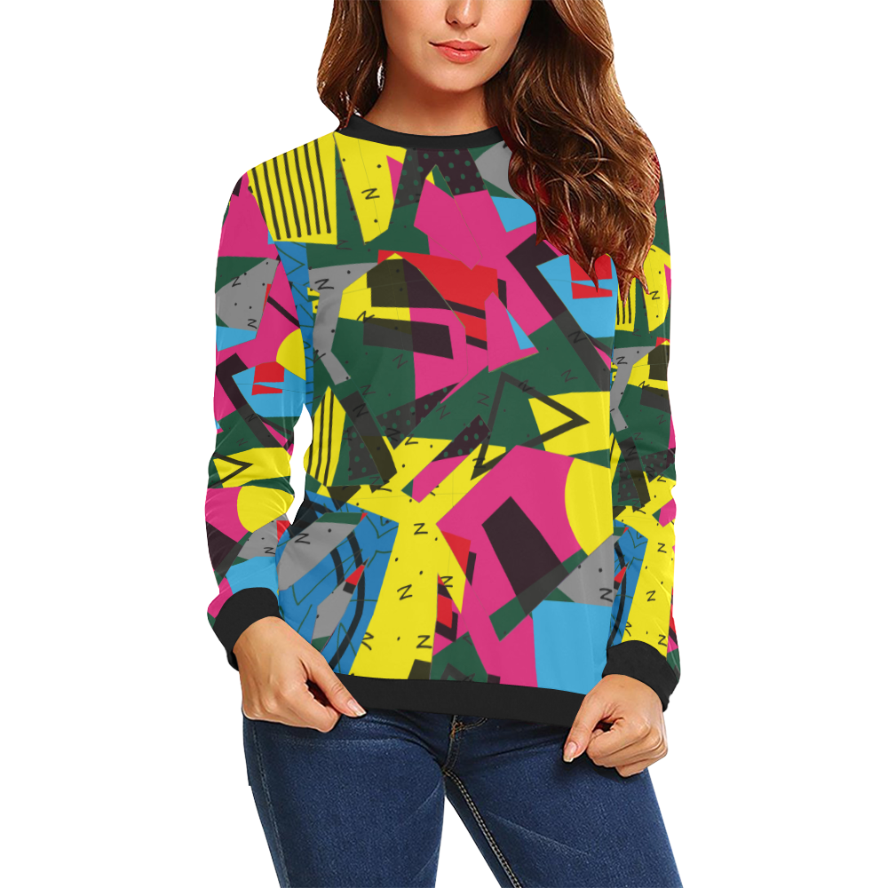 Crolorful shapes All Over Print Crewneck Sweatshirt for Women (Model H18)