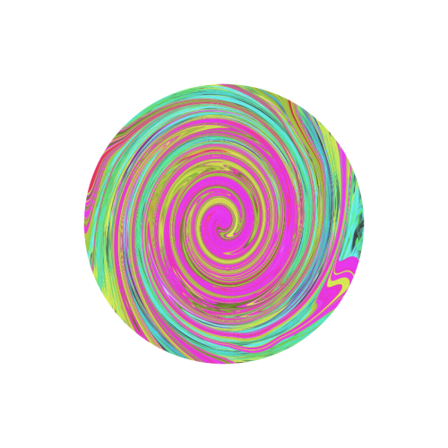 Groovy Abstract Pink Swirl Round Mousepad