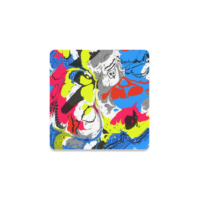 Colorful distorted shapes2 Square Coaster