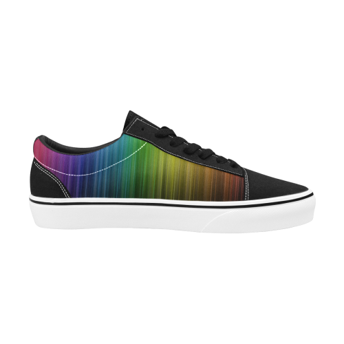 skate rainbow Men's Low Top Skateboarding Shoes (Model E001-2)