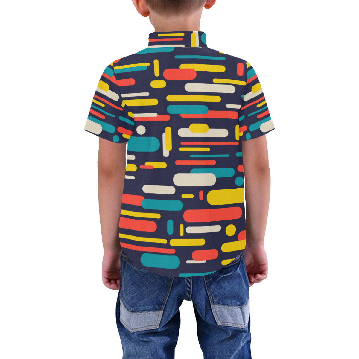 Colorful Rectangles Boys' All Over Print Short Sleeve Shirt (Model T59)