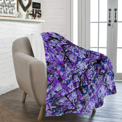 Purple Grunge Chaos Ultra-Soft Micro Fleece Blanket 50"x60"