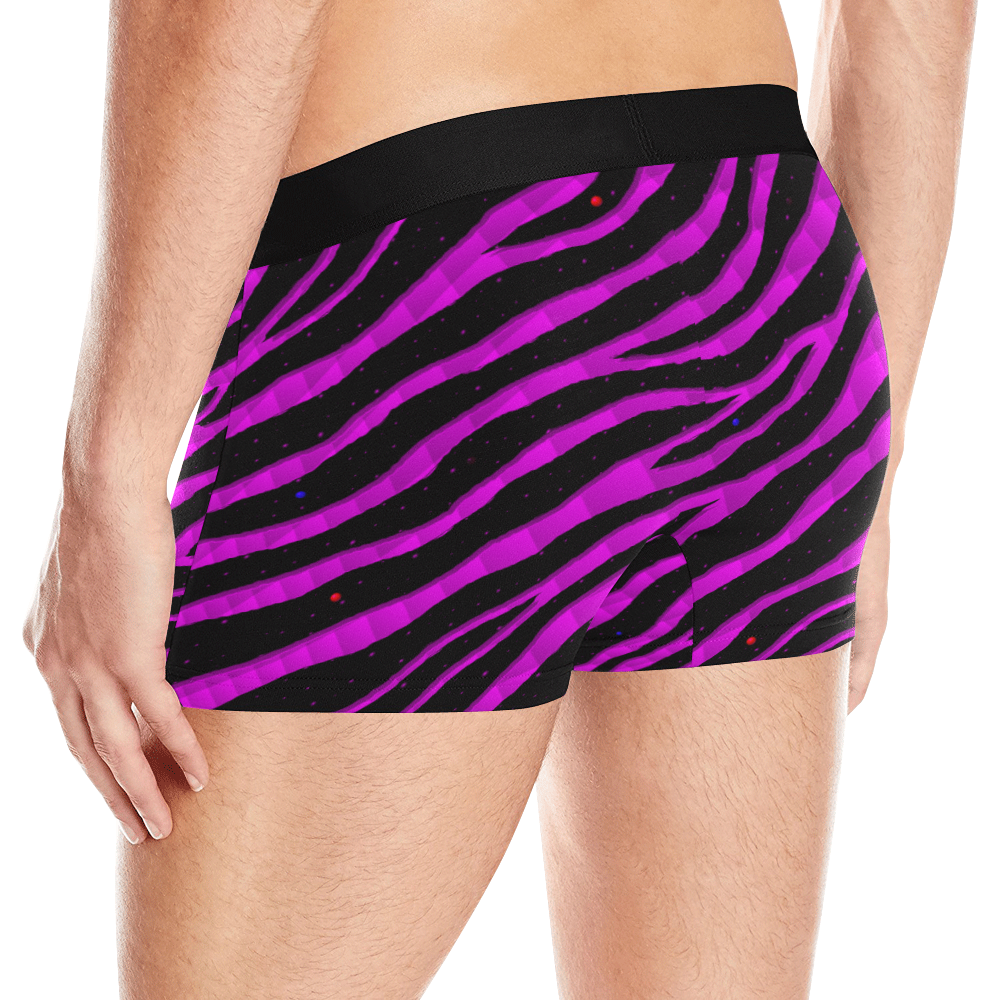 Ripped SpaceTime Stripes - Pink Men's All Over Print Boxer Briefs (Model L10)