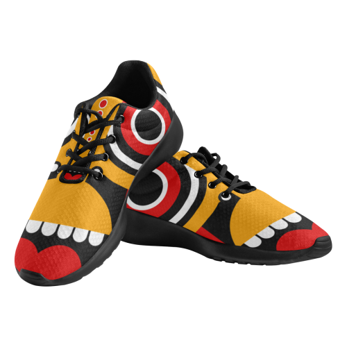 Red Yellow Tiki Tribal Women's Athletic Shoes (Model 0200)