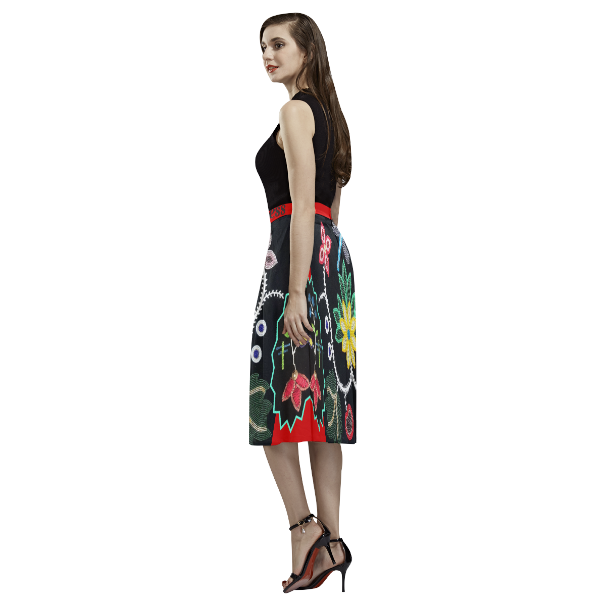 floral2 Aoede Crepe Skirt (Model D16)