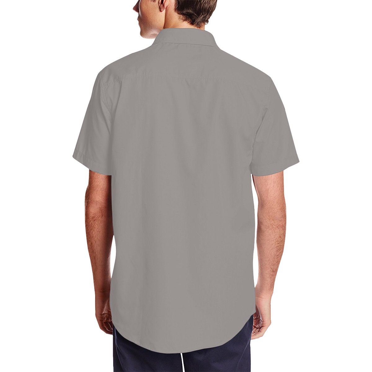 Ash Men's Short Sleeve Shirt with Lapel Collar (Model T54)