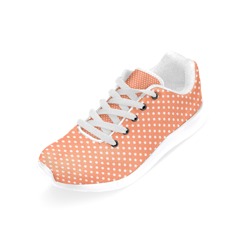 Appricot polka dots Women's Running Shoes/Large Size (Model 020)