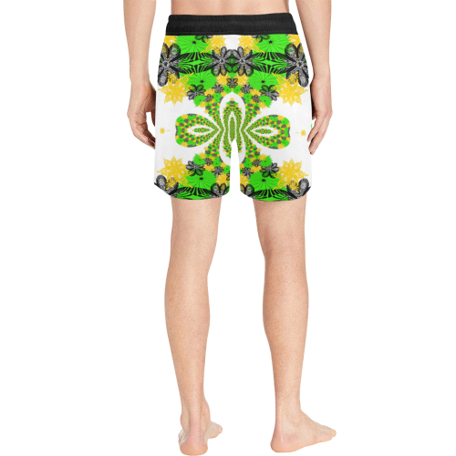 abstract bouquet pattern Men's Mid-Length Swim Shorts (Model L39)
