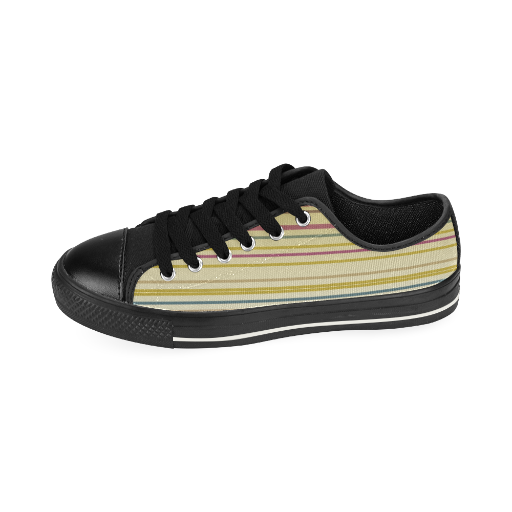 Design shoes gold lines Men's Classic Canvas Shoes (Model 018)