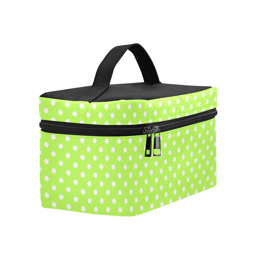 Mint green polka dots Cosmetic Bag/Large (Model 1658)