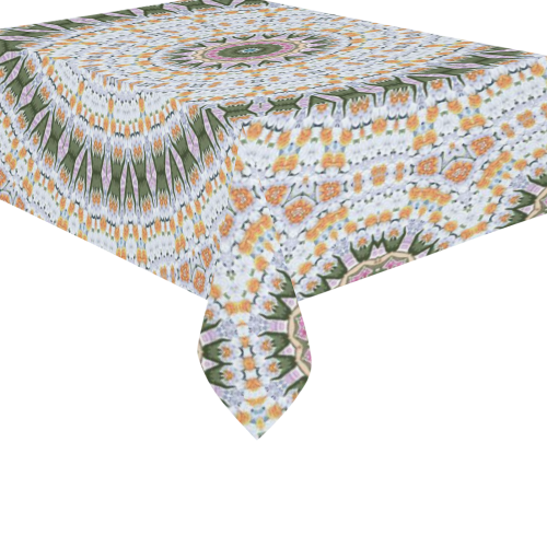 Peace Mandala Cotton Linen Tablecloth 60"x 84"