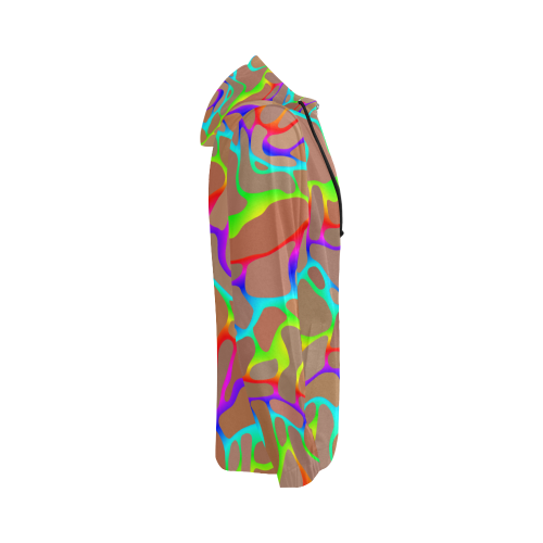Colorful wavy shapes All Over Print Full Zip Hoodie for Women (Model H14)
