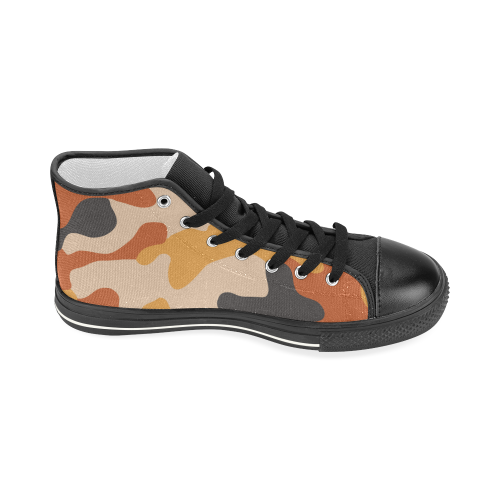 Camouflage ORANGE Women's Classic High Top Canvas Shoes (Model 017)