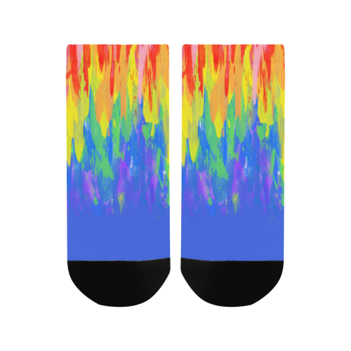 Flames Paint Abstract Classic Blue Men's Ankle Socks