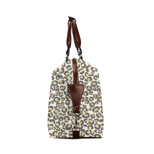 Linen Small Cheetah Animal Print Classic Travel Bag (Model 1643) Remake