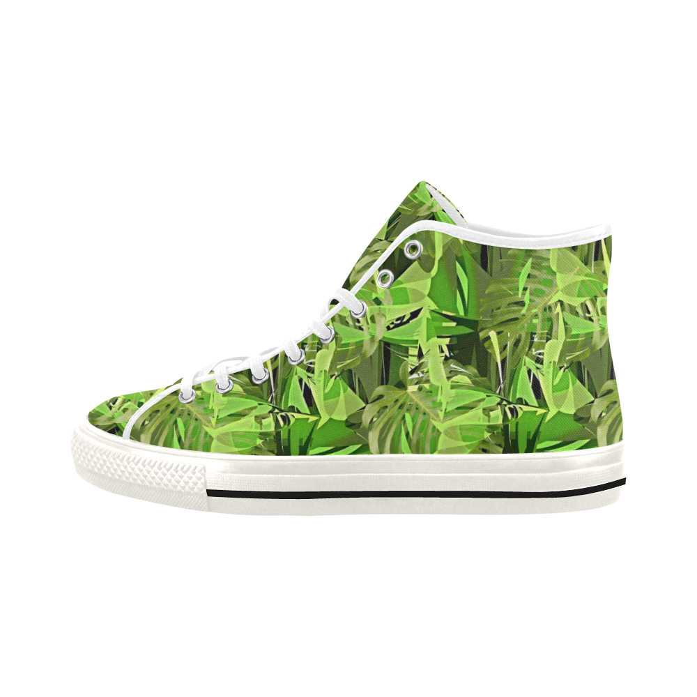 Tropical Jungle Leaves Camouflage Vancouver H Women's Canvas Shoes (1013-1)