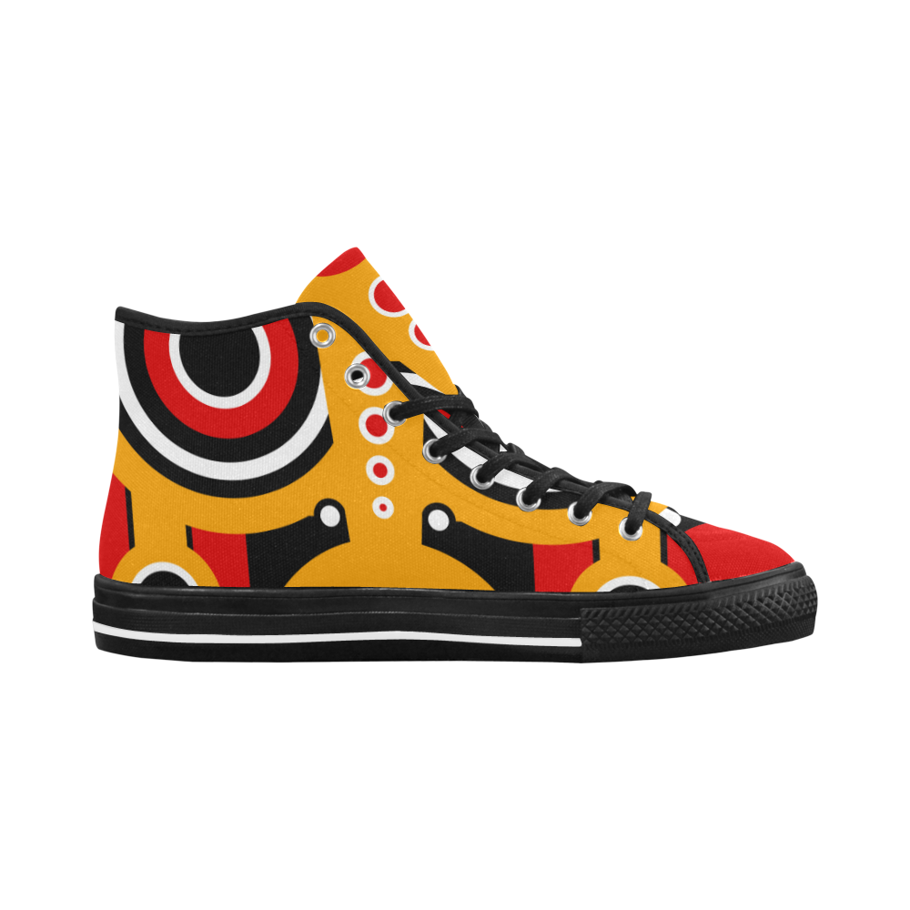 Red Yellow Tiki Tribal Vancouver H Men's Canvas Shoes/Large (1013-1)