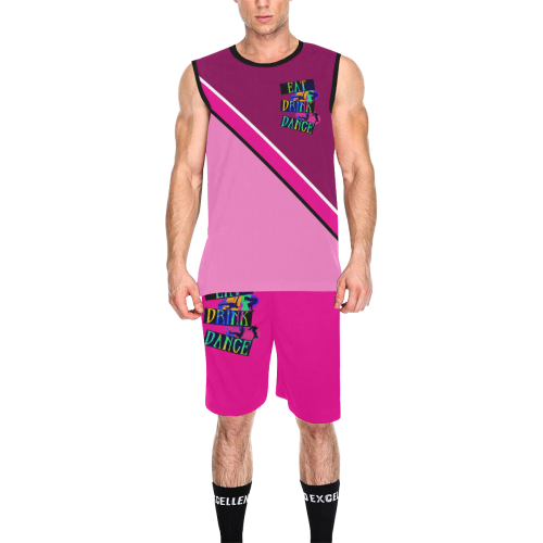 Break Dancing Colorful / Pink All Over Print Basketball Uniform