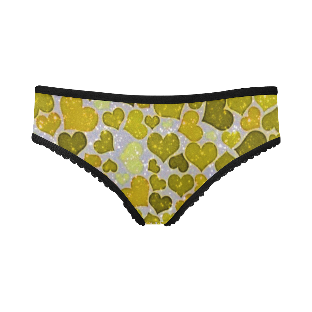 sparkling hearts,yellow by JamColors Women's All Over Print Girl Briefs (Model L14)