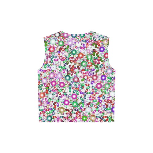 Vivid floral pattern 4181A by FeelGood All Over Print Sleeveless Hoodie for Women (Model H15)