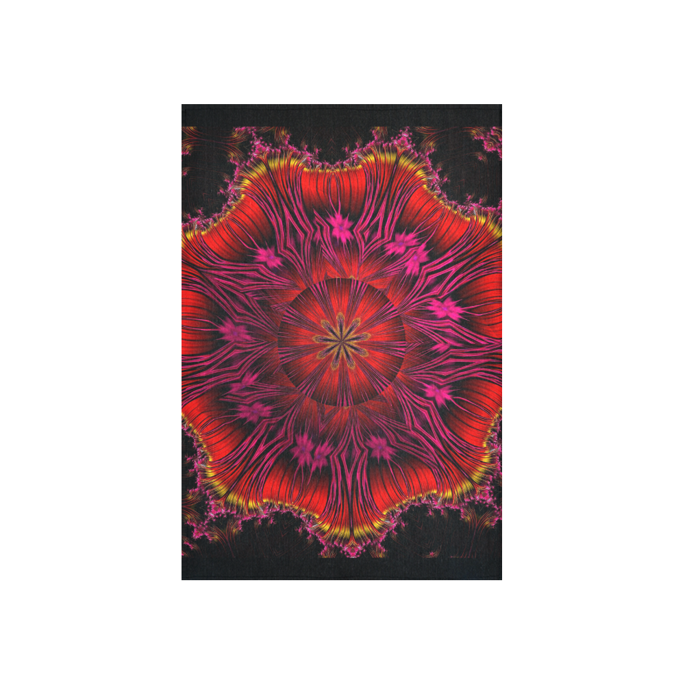 Sunset Solar Flares Fractal Abstract Cotton Linen Wall Tapestry 40"x 60"