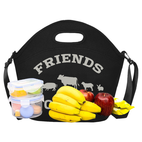 Friends Not Food (Go Vegan) Neoprene Lunch Bag/Large (Model 1669)