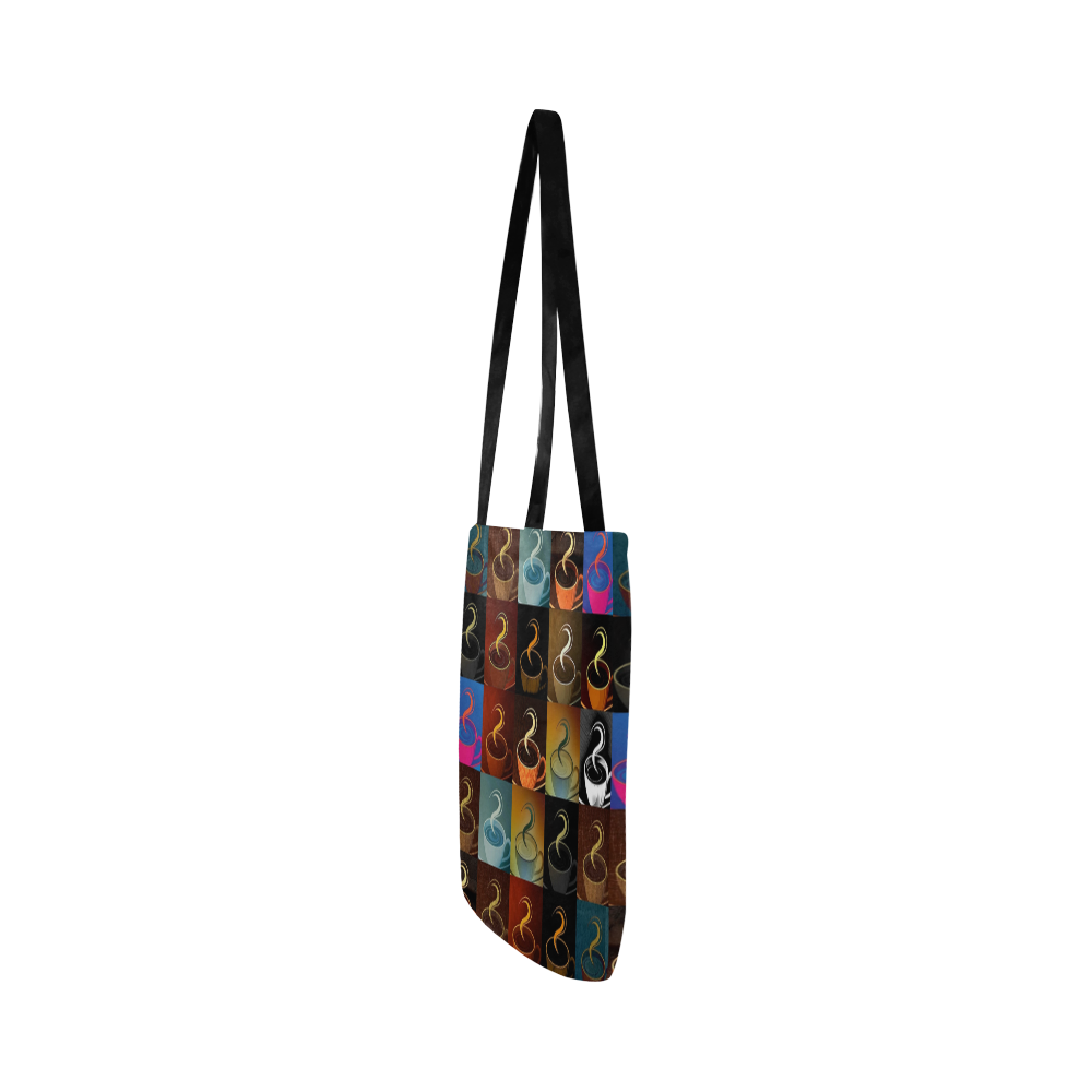coffee cup montage Reusable Shopping Bag Model 1660 (Two sides)