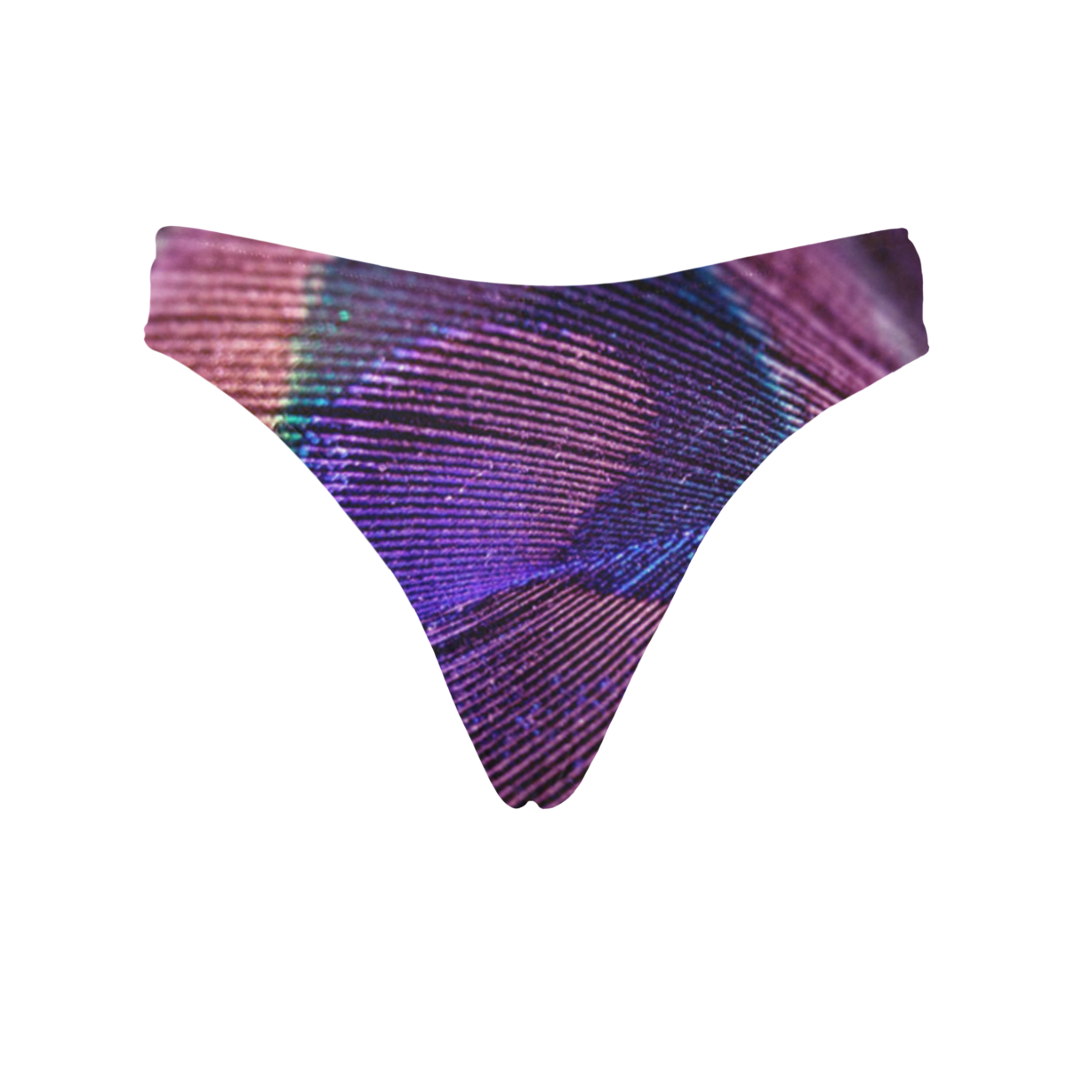 Purple Peacock Feather Women's All Over Print Thongs (Model L30)