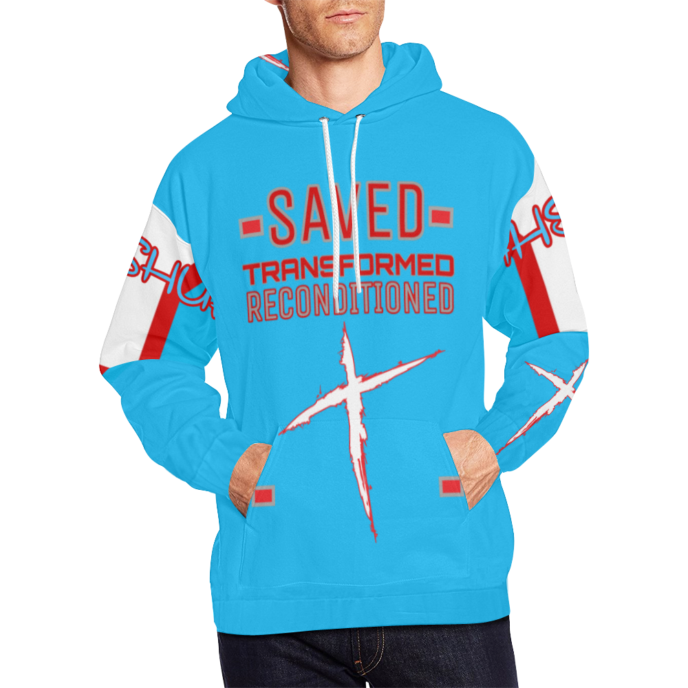 Saved Transformed Tee Blue All Over Print Hoodie for Men (USA Size) (Model H13)