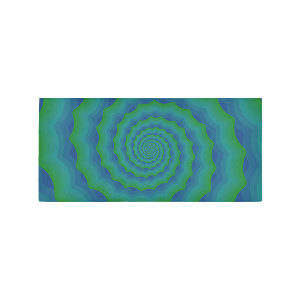 Green blue spiral shell Area Rug 7'x3'3''