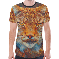 New Art - Autumn Lynx Oil Portrait New All Over Print T-shirt for Men (Model T45)