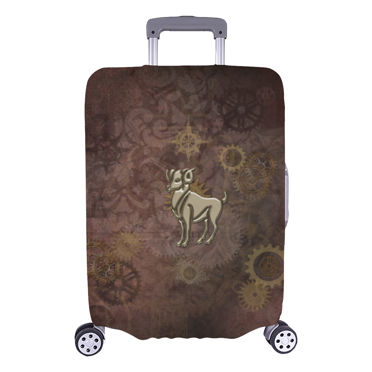 Steampunk Zodiac Aries Luggage Cover/Large 26"-28"