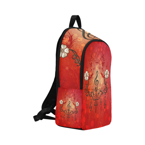 Music clef with floral design Fabric Backpack for Adult (Model 1659)